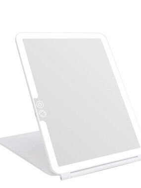DeWEISN Folding Makeup Mirror w. 72 LEDs 3 Colors USB Rechargeable Vanity Table